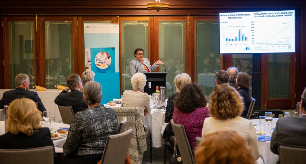 Image of Jaqui Hughes speaking at the NHMRC Excellence Awards 20200310